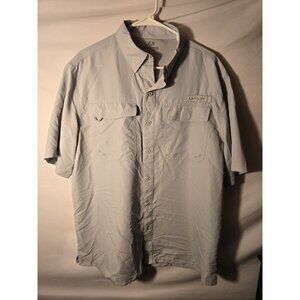 Realtree Fishing Shirt Gray Lightweight Pockets Mens Size Large L Buttons
